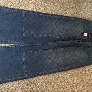 Blue Quilted Denim Jeans